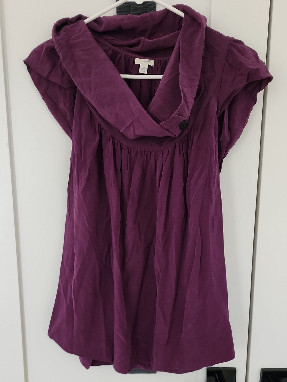 Odille Plum Draped Cowl Neck Top
